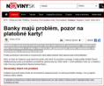 Banky majú problém, pozor na platobné karty!